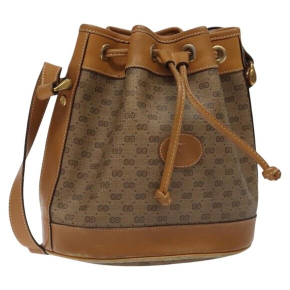 GUCCI Micro GG Supreme Shoulder Bag PVC Beige Gold 007 86 0044 Auth ar13456 - Picture 1 of 16